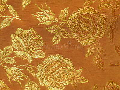 金色花卉织物纹理