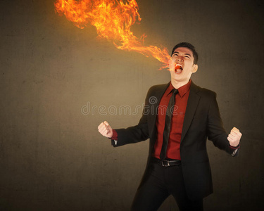 有火气的商人照片