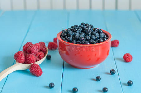 蓝莓抗氧化有机超级食品在碗里