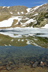 马德里乌佩拉菲塔克拉罗山谷的冰川湖