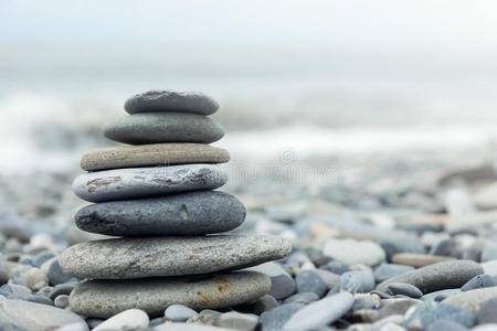 海岸上的一堆石头