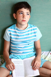 小孩 童年 男孩 衬衫 阅读 可爱的 知识 小学生 作业