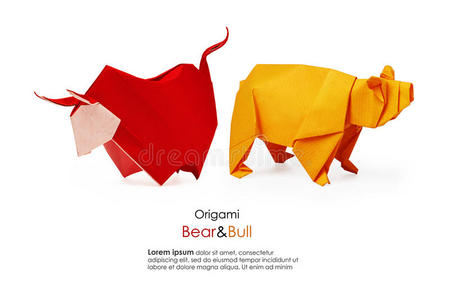 熊和公牛折纸