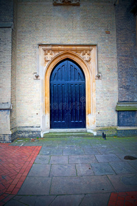 伦敦棕色木制议会旧门和大理石古董