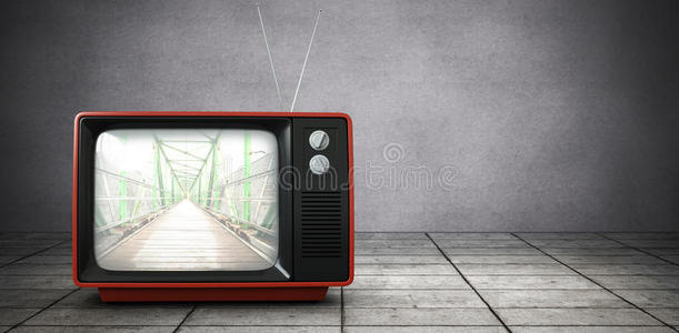 复古电视的复合图像