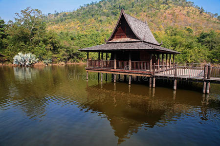 泰语 建筑 泰国 自然 美丽的 艺术 历史 亭阁 房子 公园