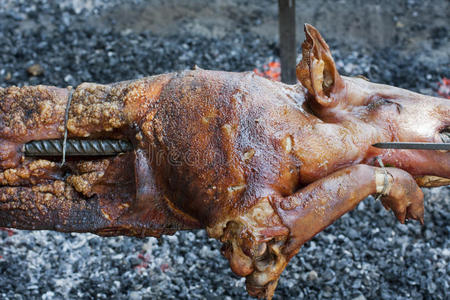 肋骨 食物 热的 小猪 猪肉 烤架 木炭 烤的 牛排 烧烤