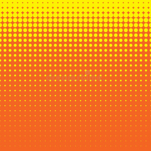 美丽的无缝黄色圆点图案在橙色背景照片