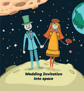 结婚 月亮 庆祝 幽默 学科 卡片 招牌 邀请 漫画 招呼