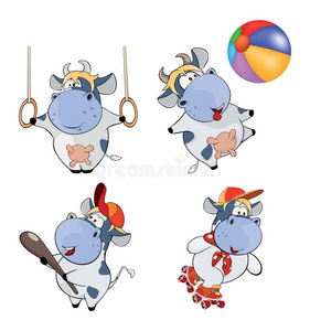 奶牛卡通拟人图片