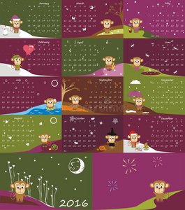 日历年猴子图片