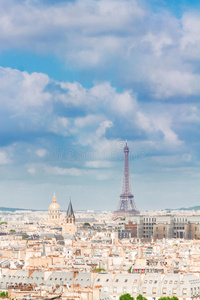 地标 高的 埃菲尔铁塔 风景 颜色 全景 天线 欧洲 埃菲尔