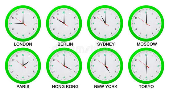 时区的时钟图片