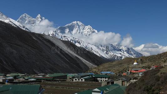 喜马拉雅山脉 全景 领域 亚洲 环境 登山 冰川 高的 目的地