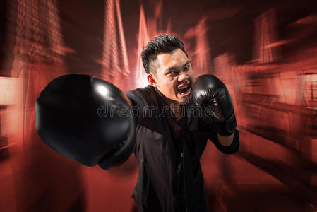 摆姿势 健身房 危险 手套 拳头 商业 攻击 身体 市场营销