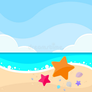 天空 自然 海报 颜色 海滨 求助 贝壳 插图 季节 卡通