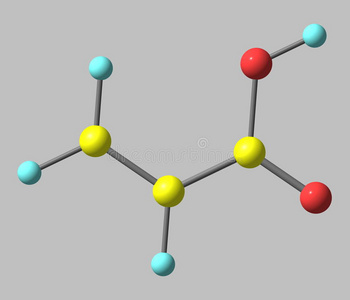 丙烯酸分子在灰色