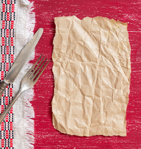 边境 亚麻布 古老的 复古的 餐巾 菜单 工艺 配方 庆祝