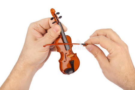 手和玩具小提琴