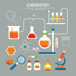 化学背景教育概念平面设计