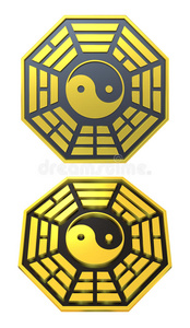 八卦阴阳符号金字照片