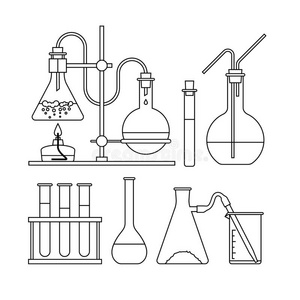 科学实验工具简笔画图片