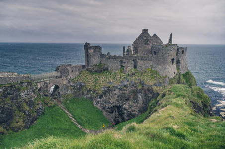 废墟 堡垒 爱尔兰 建筑 岩石 外部 海岸 景点 欧洲 邓卢斯