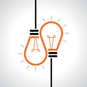 创意理念以灯泡形状为灵感概念. 矢量设计元素.照片