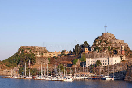 欧洲 古老的 旅游业 希腊语 堡垒 要塞 夏天 天空 岩石