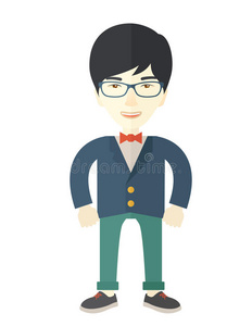 亚洲商人站直了照片