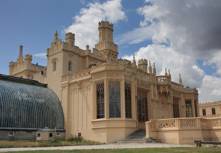 城堡莱德尼斯在捷克共和国在欧洲，联合国教科文组织世界Heritag