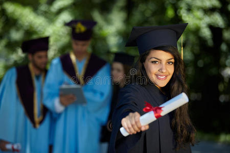 完成 幸福 帽子 祝贺你 可爱的 证明书 毕业 朋友 快乐