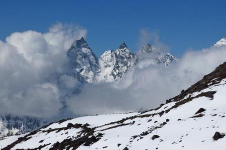 冰碛 国家的 公园 风景 喜马拉雅山 尼泊尔 喜马拉雅山脉