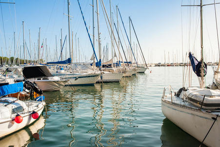 西班牙 阳光 放松 运输 旅游业 巡航 假期 港口 码头