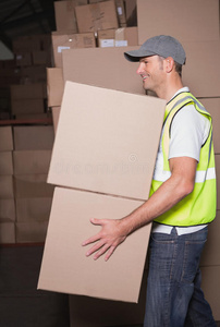 运送 分布 货运 在室内 航运 工作 行业 帽子 中间 包装