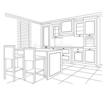 房子 涂鸦 餐厅 家具 厨房 素描 建筑学 建设 公寓 绘画