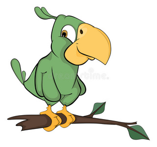 绿色鹦鹉卡通