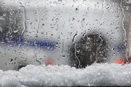 旅行 危险 移动 运输 车辆 落下 暴风雪 街道 驱动 暴风雨