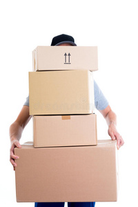 运送 职业 纸箱 邮件 邮递员 传送 移动 商业 包装 超载