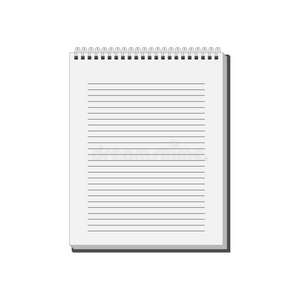 空白螺旋记事本笔记本与白色衬里页