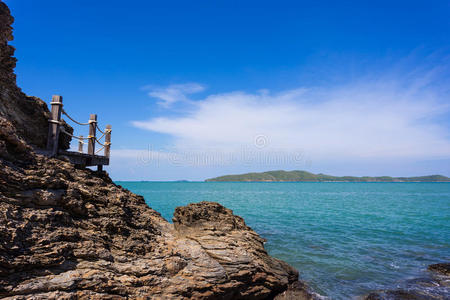 风景 美丽的 肖尔 木板路 栅栏 假期 岩石 求助 外部