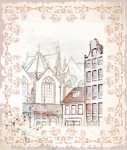 阿姆斯特丹 花的 咕哝 框架 荷兰语 绘画 伯格 荷兰 城市景观