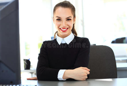 笔记本电脑 经理 女孩 计算机 美丽的 会议 总经理 商业