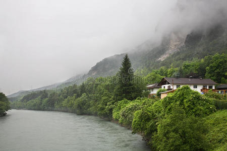 场景 蒂罗尔 薪水 森林 奥地利 自然 河边 阿尔卑斯山