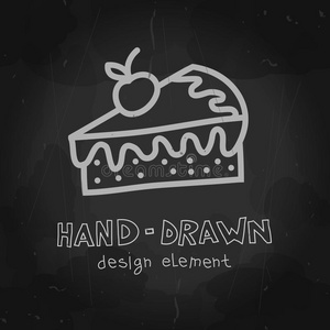 黑板蛋糕模型. 矢量粉笔艺术照片