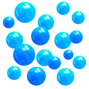 三维金属蓝色球。 设计元素