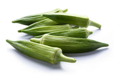 白色的新鲜秋葵照片
