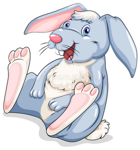 蓝色复活节兔子笑了