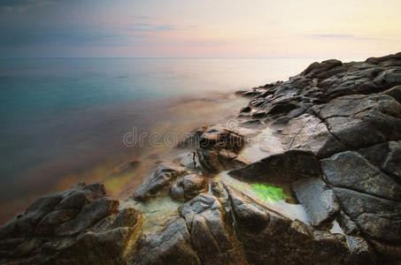 美丽的海景。