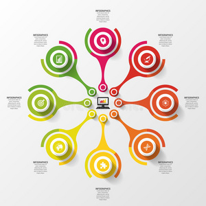 抽象圆信息设计模板。 现代矢量插图